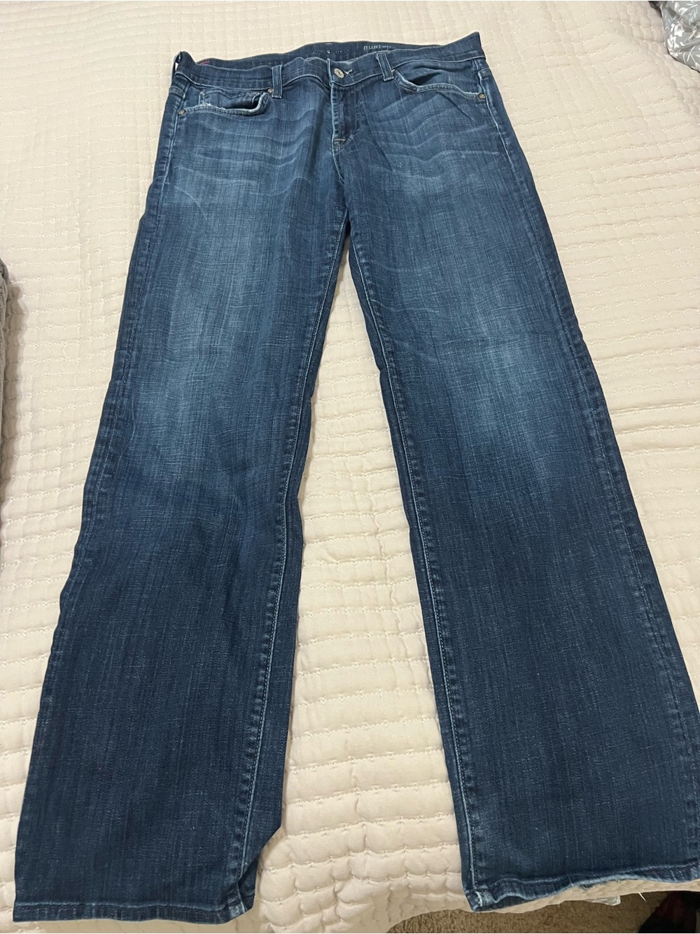 7 For All Mankind Men's Dark Blue Bootcut Jeans